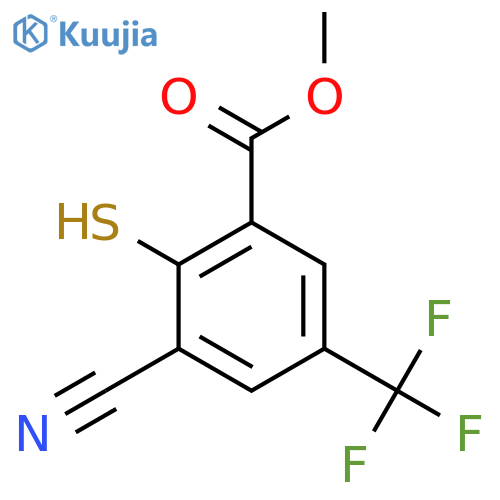 Methyl 3-cyano-2-mercapto-5-(trifluoromethyl)benzoate structure