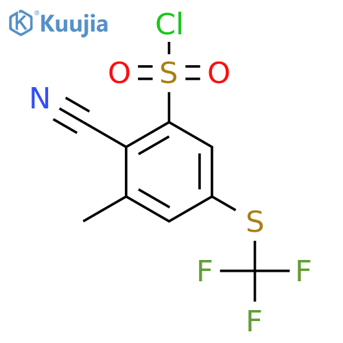 2-Cyano-3-methyl-5-(trifluoromethylthio)benzenesulfonyl chloride structure
