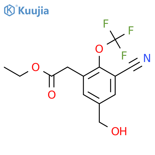 Ethyl 3-cyano-5-hydroxymethyl-2-(trifluoromethoxy)phenylacetate structure