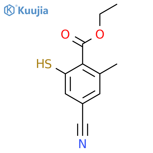 Ethyl 4-cyano-2-mercapto-6-methylbenzoate structure
