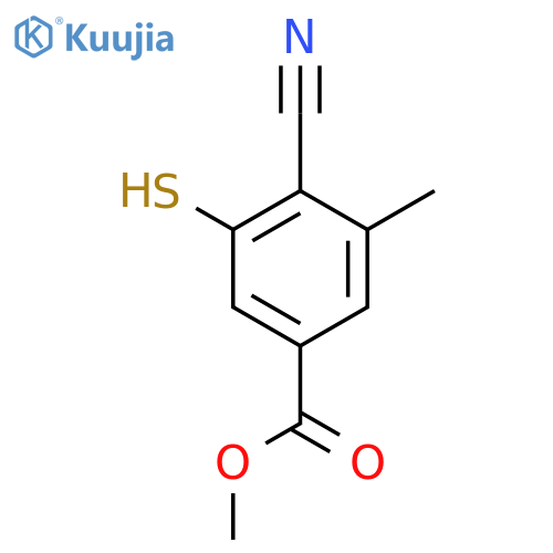 Methyl 4-cyano-3-mercapto-5-methylbenzoate structure