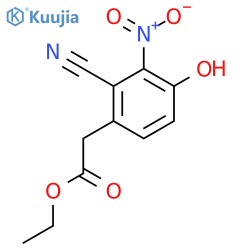 Ethyl 2-cyano-4-hydroxy-3-nitrophenylacetate structure