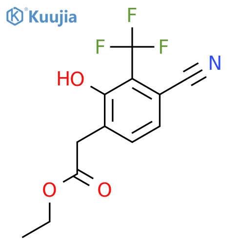 Ethyl 4-cyano-2-hydroxy-3-(trifluoromethyl)phenylacetate structure