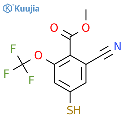 Methyl 2-cyano-4-mercapto-6-(trifluoromethoxy)benzoate structure