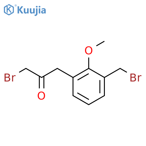 1-Bromo-3-(3-(bromomethyl)-2-methoxyphenyl)propan-2-one structure