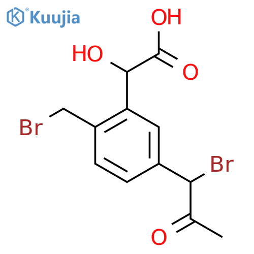 5-(1-Bromo-2-oxopropyl)-2-(bromomethyl)mandelic acid structure