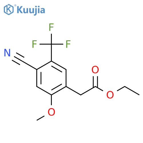 Ethyl 4-cyano-2-methoxy-5-(trifluoromethyl)phenylacetate structure