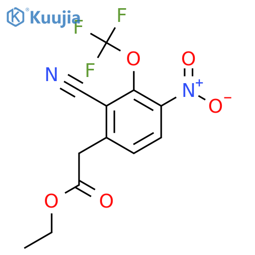 Ethyl 2-cyano-4-nitro-3-(trifluoromethoxy)phenylacetate structure