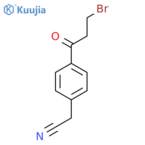 3-Bromo-1-(4-(cyanomethyl)phenyl)propan-1-one structure