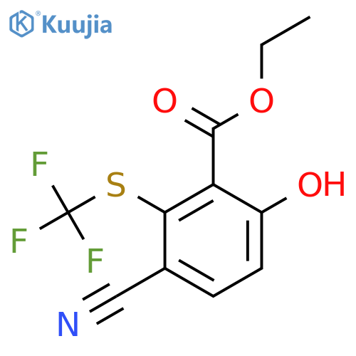 Ethyl 3-cyano-6-hydroxy-2-(trifluoromethylthio)benzoate structure