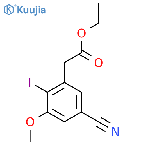 Ethyl 5-cyano-2-iodo-3-methoxyphenylacetate structure