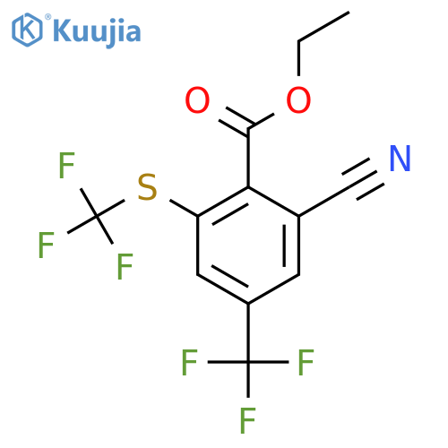 Ethyl 2-cyano-4-trifluoromethyl-6-(trifluoromethylthio)benzoate structure