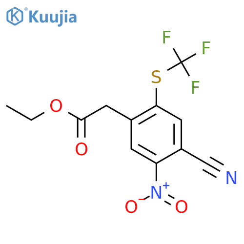 Ethyl 4-cyano-5-nitro-2-(trifluoromethylthio)phenylacetate structure