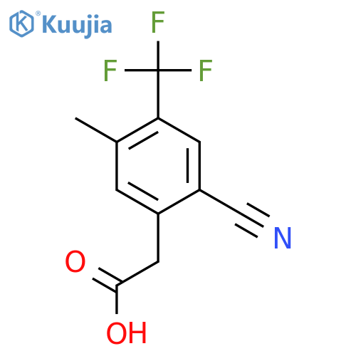 2-Cyano-5-methyl-4-(trifluoromethyl)phenylacetic acid structure