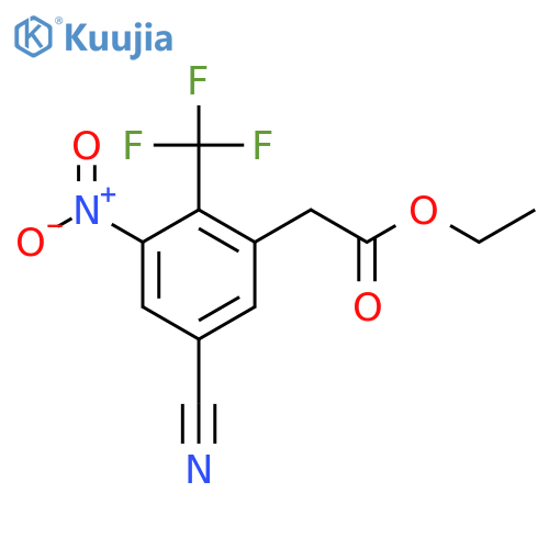 Ethyl 5-cyano-3-nitro-2-(trifluoromethyl)phenylacetate structure