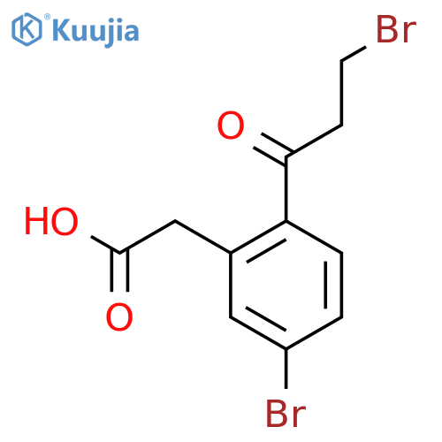 5-Bromo-2-(3-bromopropanoyl)phenylacetic acid structure