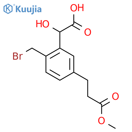 2-(Bromomethyl)-5-(3-methoxy-3-oxopropyl)mandelic acid structure