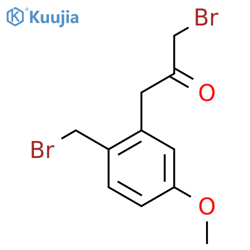 1-Bromo-3-(2-(bromomethyl)-5-methoxyphenyl)propan-2-one structure
