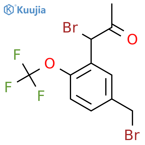 1-Bromo-1-(5-(bromomethyl)-2-(trifluoromethoxy)phenyl)propan-2-one structure