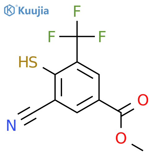 Methyl 3-cyano-4-mercapto-5-(trifluoromethyl)benzoate structure