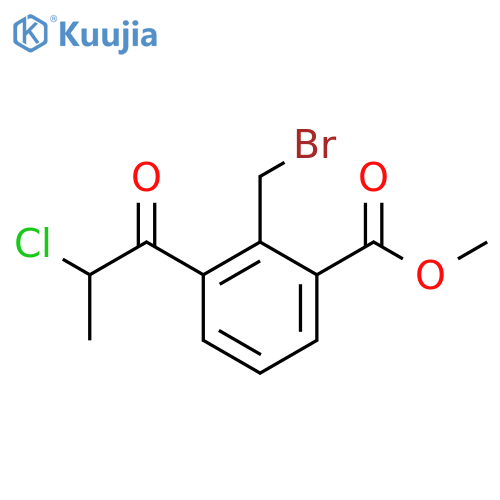 Methyl 2-(bromomethyl)-3-(2-chloropropanoyl)benzoate structure