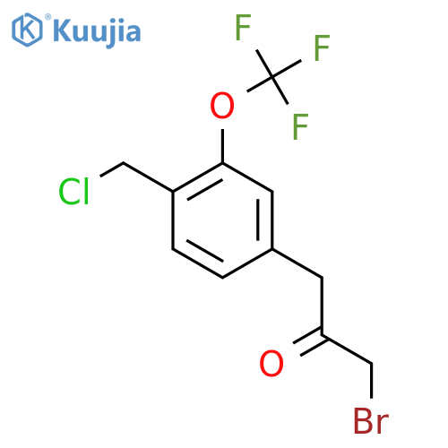 1-Bromo-3-(4-(chloromethyl)-3-(trifluoromethoxy)phenyl)propan-2-one structure