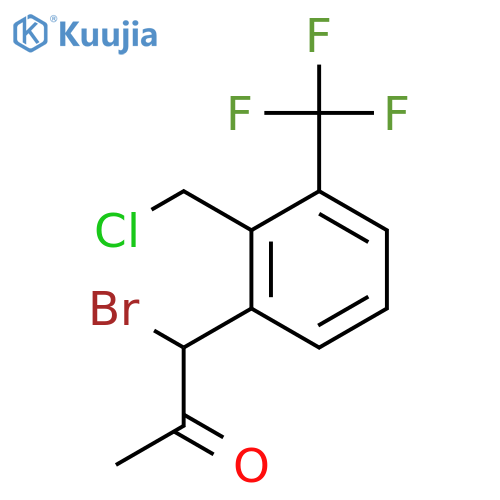 1-Bromo-1-(2-(chloromethyl)-3-(trifluoromethyl)phenyl)propan-2-one structure