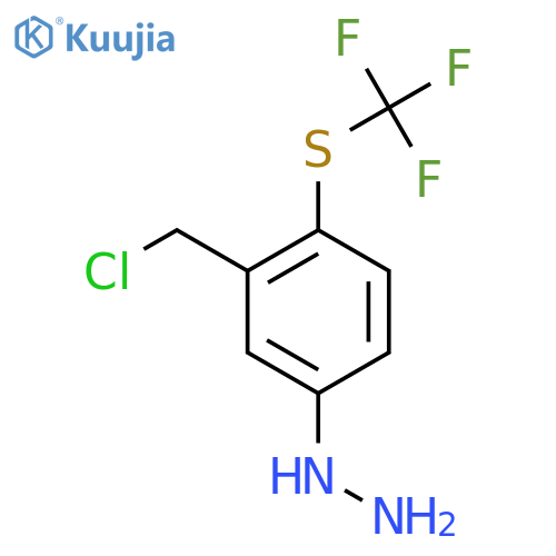5-Hydrazinyl-2-(trifluoromethylthio)benzyl chloride structure