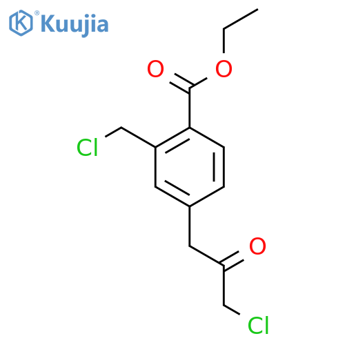 Ethyl 4-(3-chloro-2-oxopropyl)-2-(chloromethyl)benzoate structure