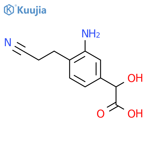 3-Amino-4-(2-cyanoethyl)mandelic acid structure