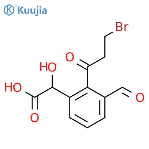 2-(3-Bromopropanoyl)-3-formylmandelic acid structure