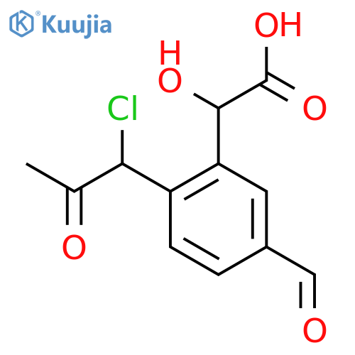 2-(1-Chloro-2-oxopropyl)-5-formylmandelic acid structure