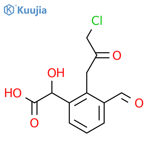 2-(3-Chloro-2-oxopropyl)-3-formylmandelic acid structure