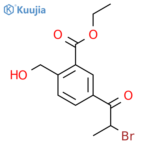 Ethyl 5-(2-bromopropanoyl)-2-(hydroxymethyl)benzoate structure