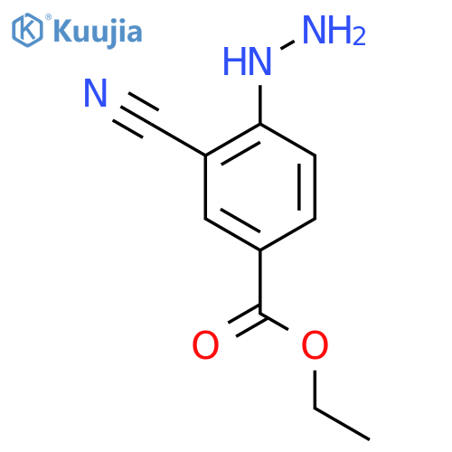 Ethyl 3-cyano-4-hydrazinylbenzoate structure