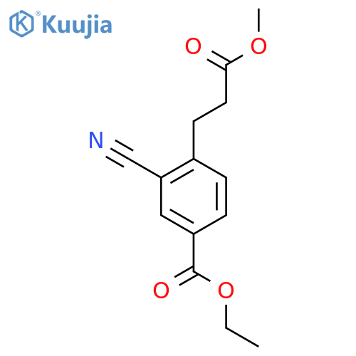 Ethyl 3-cyano-4-(3-methoxy-3-oxopropyl)benzoate structure