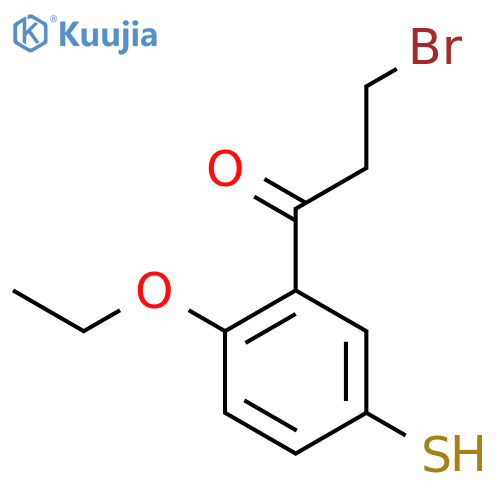 3-Bromo-1-(2-ethoxy-5-mercaptophenyl)propan-1-one structure