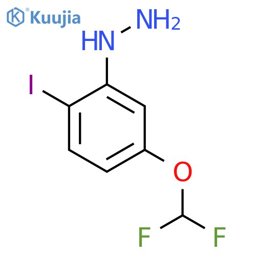 5-(Difluoromethoxy)-2-iodophenylhydrazine structure