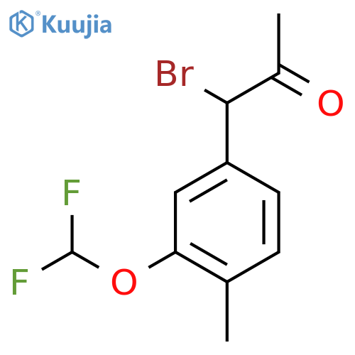 1-Bromo-1-(3-(difluoromethoxy)-4-methylphenyl)propan-2-one structure