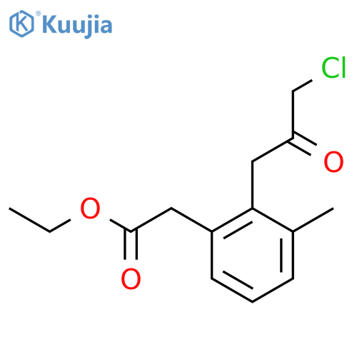 Ethyl 2-(3-chloro-2-oxopropyl)-3-methylphenylacetate structure