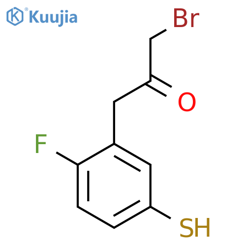 1-Bromo-3-(2-fluoro-5-mercaptophenyl)propan-2-one structure