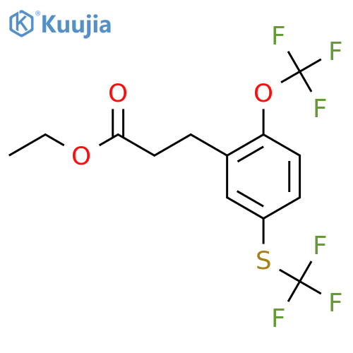 Ethyl 3-(2-(trifluoromethoxy)-5-(trifluoromethylthio)phenyl)propanoate structure