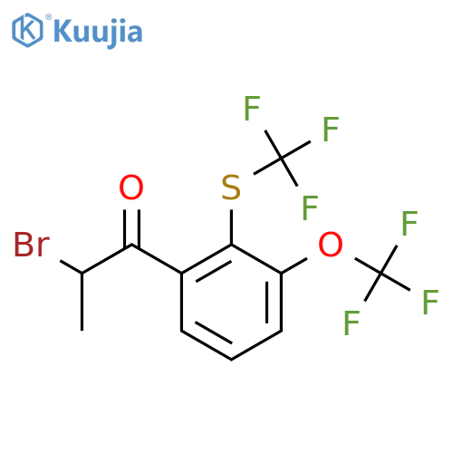 2-Bromo-1-(3-(trifluoromethoxy)-2-(trifluoromethylthio)phenyl)propan-1-one structure