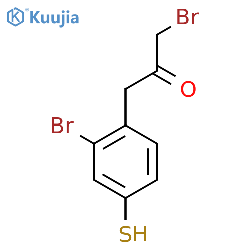 1-Bromo-3-(2-bromo-4-mercaptophenyl)propan-2-one structure