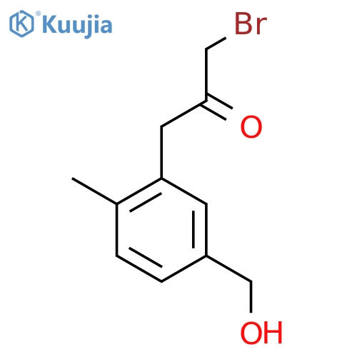 3-(3-Bromo-2-oxopropyl)-4-methylbenzyl alcohol structure