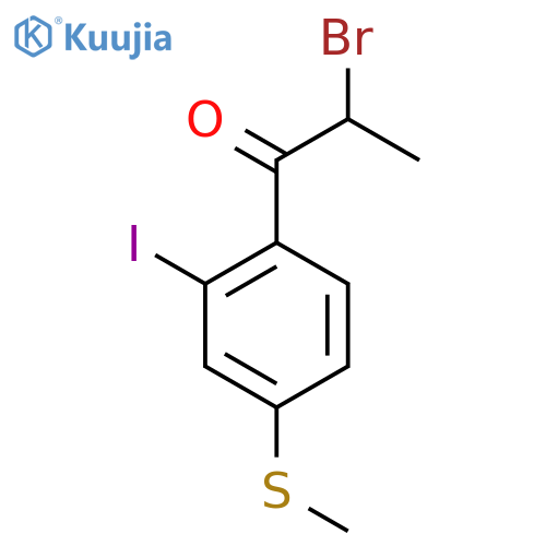2-Bromo-1-(2-iodo-4-(methylthio)phenyl)propan-1-one structure