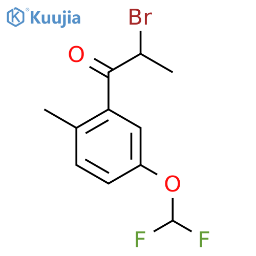 2-Bromo-1-(5-(difluoromethoxy)-2-methylphenyl)propan-1-one structure