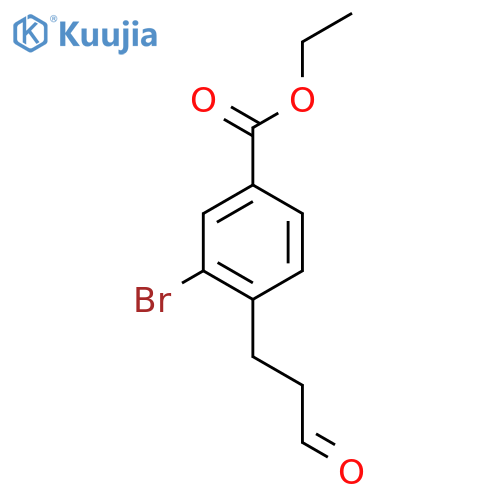 Ethyl 3-bromo-4-(3-oxopropyl)benzoate structure
