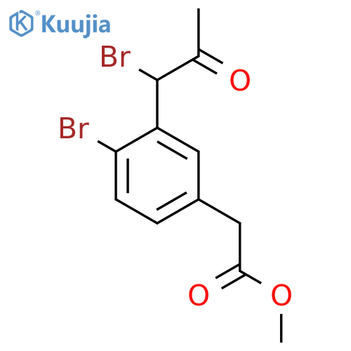Methyl 4-bromo-3-(1-bromo-2-oxopropyl)phenylacetate structure