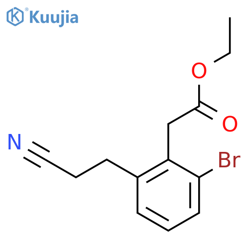 Ethyl 2-bromo-6-(2-cyanoethyl)phenylacetate structure